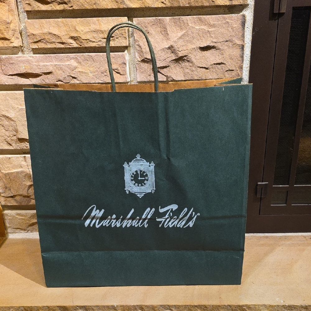 Marshall Field's Green Vintage Shopping Bag